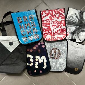 7 RARE Lululemon Small Reusable Tote Bags